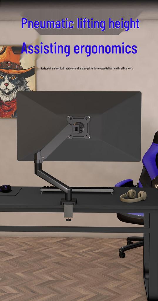 Adjustable Clip-On Desktop Monitor Stand with 360° Rotation