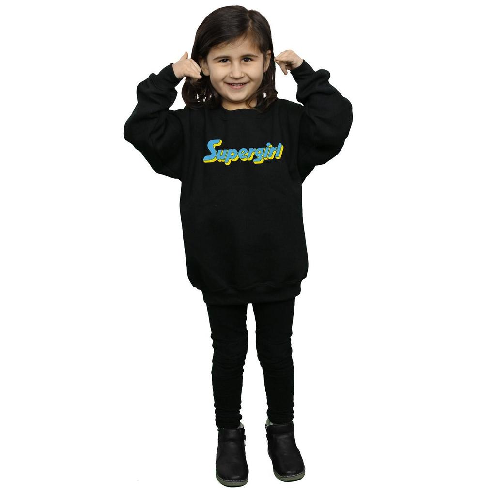 DC Comics Girls Supergirl Text Logo Sweatshirt