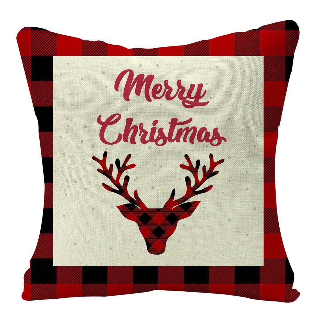 New Christmas Pillow, Linen Waist Pillow Case, Festive Home Sofa Decoration Pillow Cushion Cover
