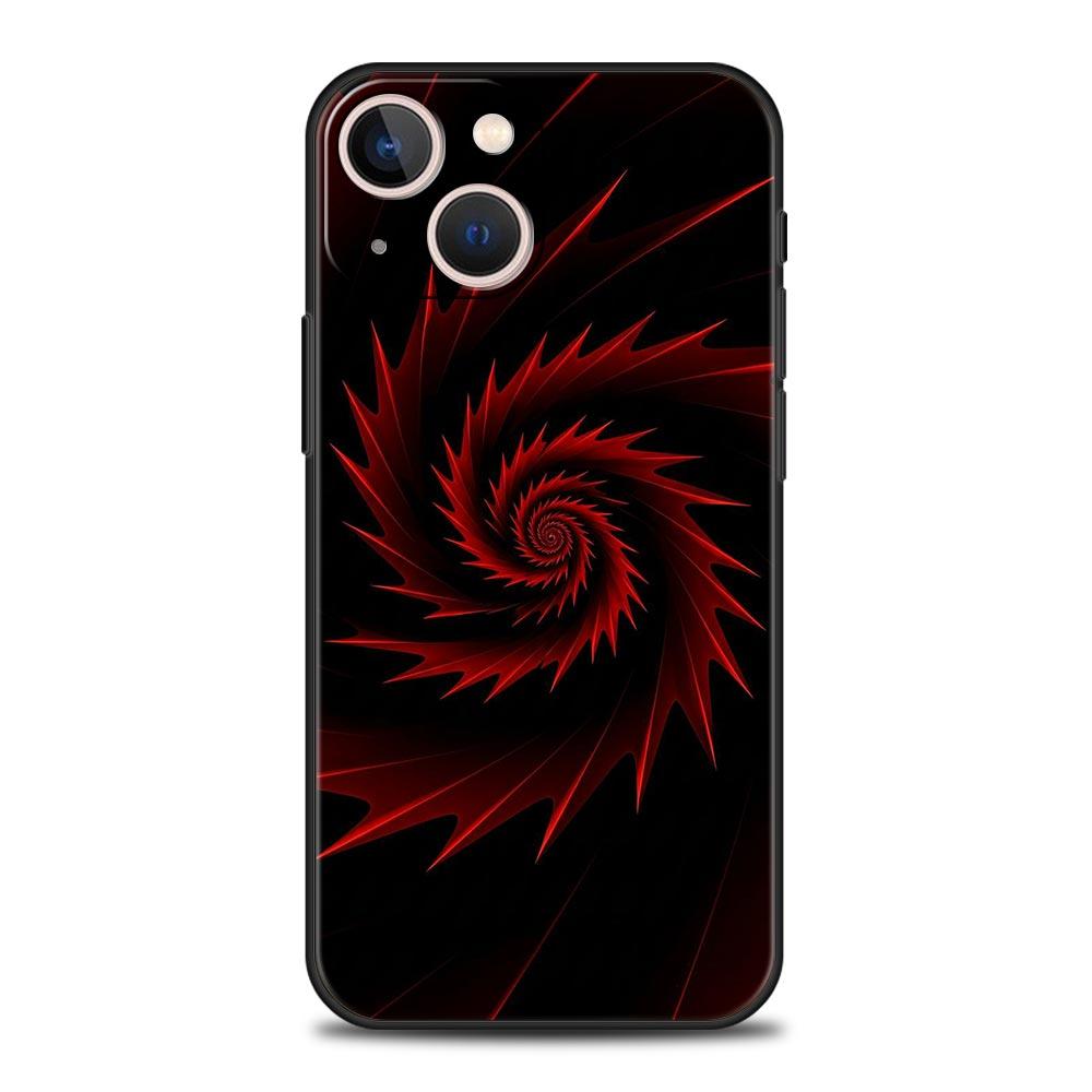 Black Red Ripple Art Phone Case Cover for iPhone 17 16 15 14 13 12 Pro Max 11 Pro Max 17 AIR Plus Shockproof Soft TPU Shell Bags