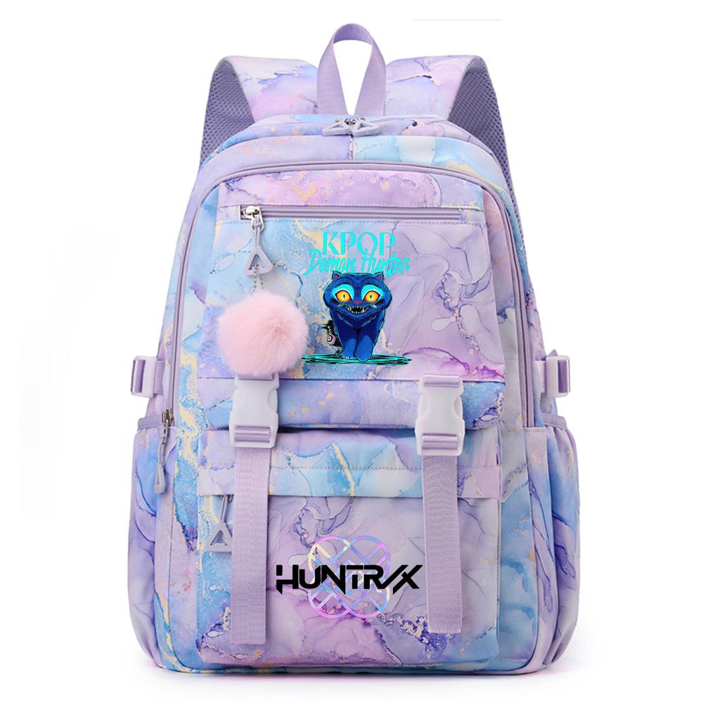 Cartoon Anime K-Pop Demon Hunters Printed Backpack Schoolbag for Teenager Student Girl Boy Bookbag Large Capacity Waterproof Travel Bag Gift