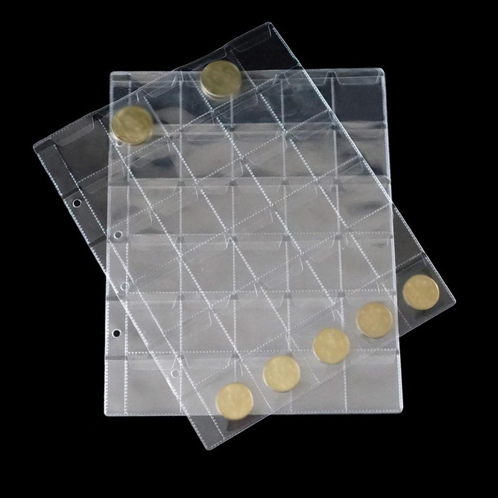 Album Grid Design Page Lid Skidproof Coins Storage Flat Loose Leaf Collecting Book Pennies Scrapbook