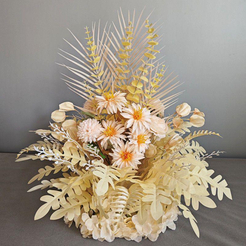 Mori Style Wedding Aisle Flower Row - Artificial Floral Decoration for T-Stage & Background