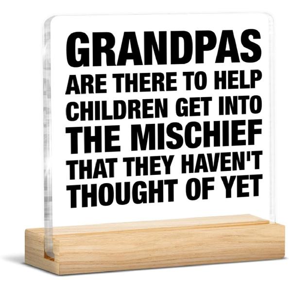 Dad Gift From Daughter, Gifts for Father Fathers Day Birthday, Dad Clear Acrylic Desk Decorative Sign Home Office Desk Decor