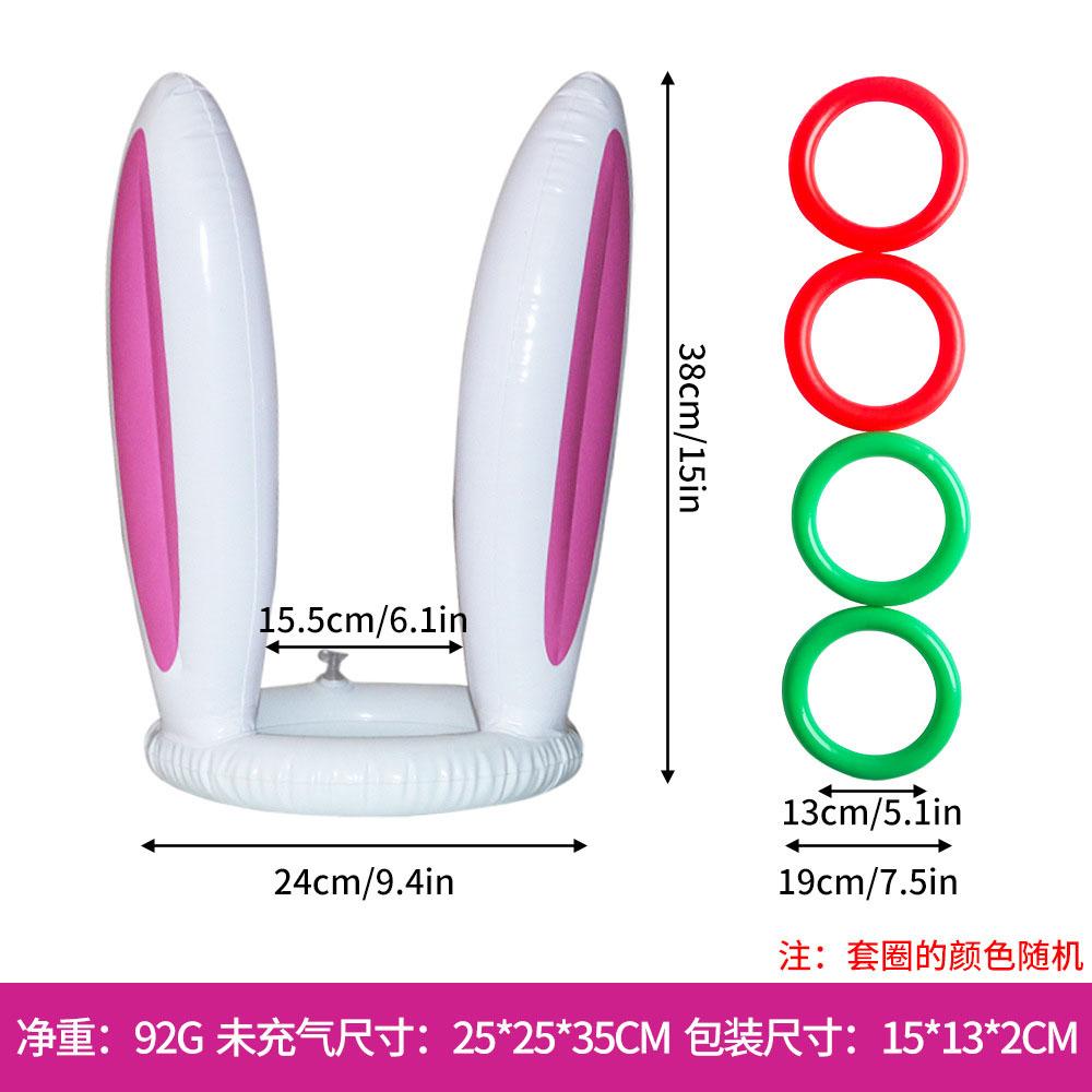 Bunny Ears Inflatable Ring Toss Party Games Kids Holiday Birthday Activity Social Indoor Outdoor Parent-child Interaction Toys
