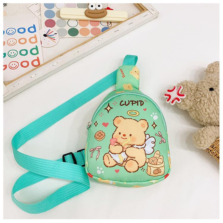 Printed Bear Butterfly Shoulder Crossbody Chest Bag Kids Cartoon Outdoor Gifts