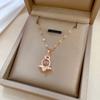 Angel Smart Light Luxury Temperament Gorgeous Full Diamond Necklace Female Versatile Collarbone Chain Titanium Steel Chain