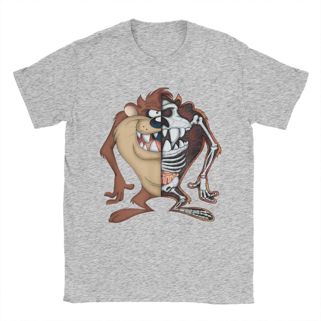 Pánské tričko Tazed s poloviční kostrou Bavlněné oblečení Vtipné tričko s krátkým rukávem a kulatým výstřihem Tričko plus size