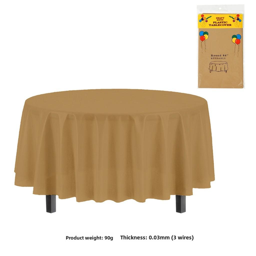 Classic Disposable Round Plastic Disposable Tablecloth With Waterproof Finish For Party Events And Hotel Use