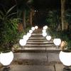 Stainless Steel Pillar Lamp Waterproof Solar Post Lamp LED Round Ball  For Garden Villa Pillar