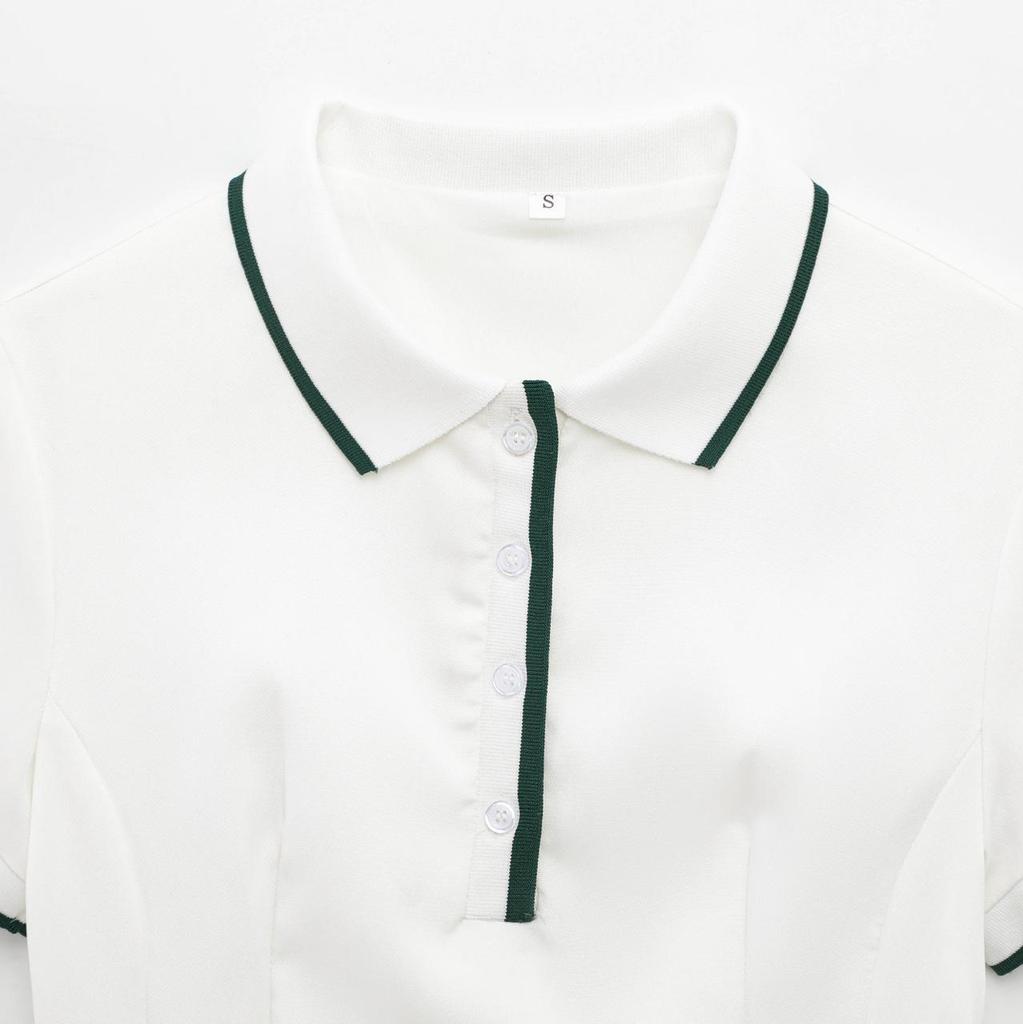 Evropský a americký styl dámské žebrované šaty s širokým lemem - Kolekce jaro a podzim 2025