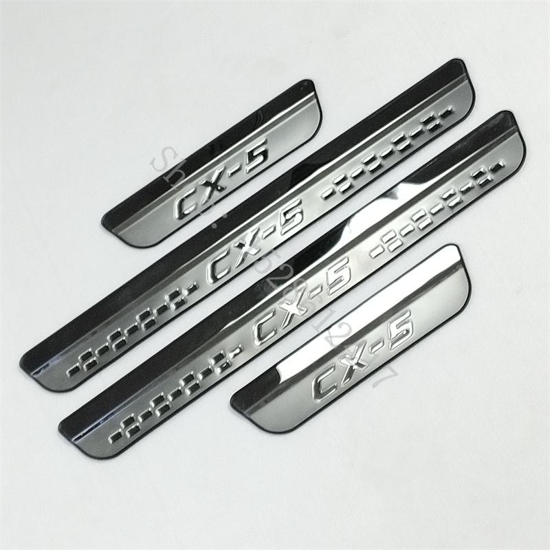 Voor Mazda CX-5 CX 5 CX5 2017~2024 Deurdrempelbeschermer Roestvrij Staal Schrapbord Deurdrempels Pedaalbeschermer Autohoes Auto-accessoires