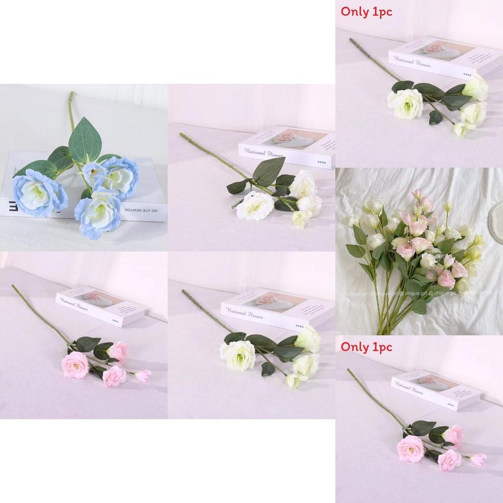 Silk Artificial Eustoma Bouquet For Wedding Decor Home Office Gift For Couples