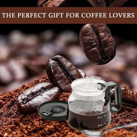 Yousheng Glass Coffee Mug 16 Oz Coffee Pot Style Mug with Lid Large Capacity Hot And Cold Drink Cup Gift for Coffee Lovers