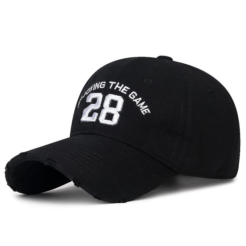 Cotton Embroidered Baseball Cap With Adjustable Strap For Casual Wear чёрный
