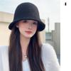 Solid Color Women Bucket Hat Fashion Basin Hat New Wool Cap  Women