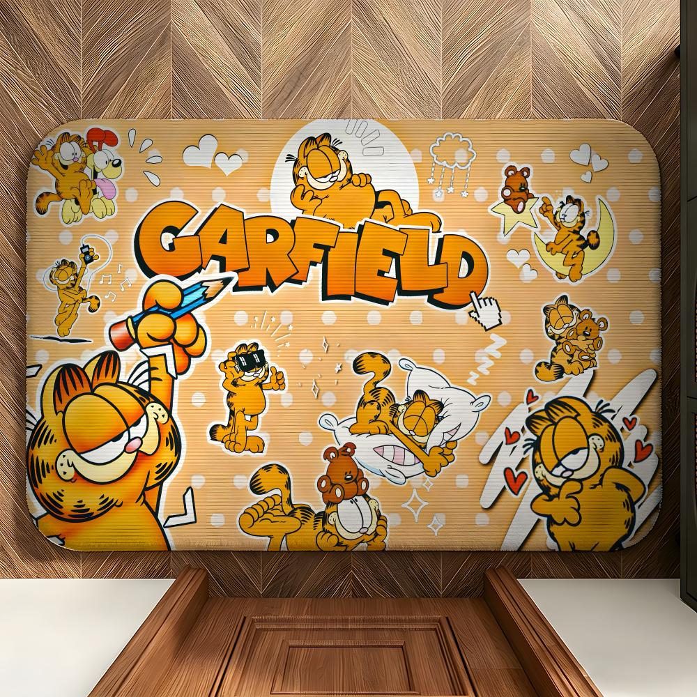 Cartoon G-Garfield Floor Mat Soft Flannel Floor Mat  Suitable for Entryways, Living Rooms, Bedrooms, and Bathrooms