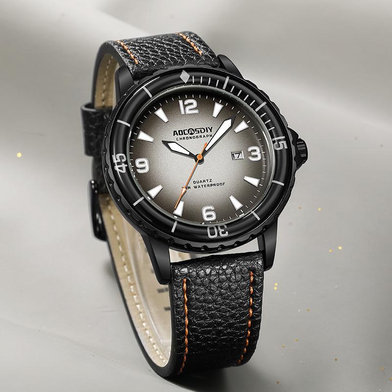 Men's Waterproof Luminous Quartz Watch Student Colored Dial Fashion Sports Calendar Watch