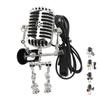 Vintage Microphone Guitar Robot Table Lamp Aluminum Retro Metal Robot Night Light for Bedroom Desk H