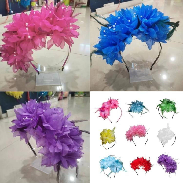 Elegancka Opaska do Włosów z Kwiatami Lata 20. Fascynator Spinka do Włosów Kobiety Karnawałowe Akcesoria do Włosów