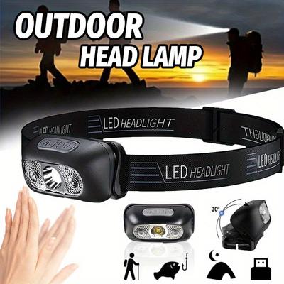 Linterna Frontal LED con Sensor Luz Fuerte Linterna Frontal Recargable Linterna Frontal con Sensor COB Luz de Trabajo Exterior Camping Pesca Linterna Frontal con Sensor