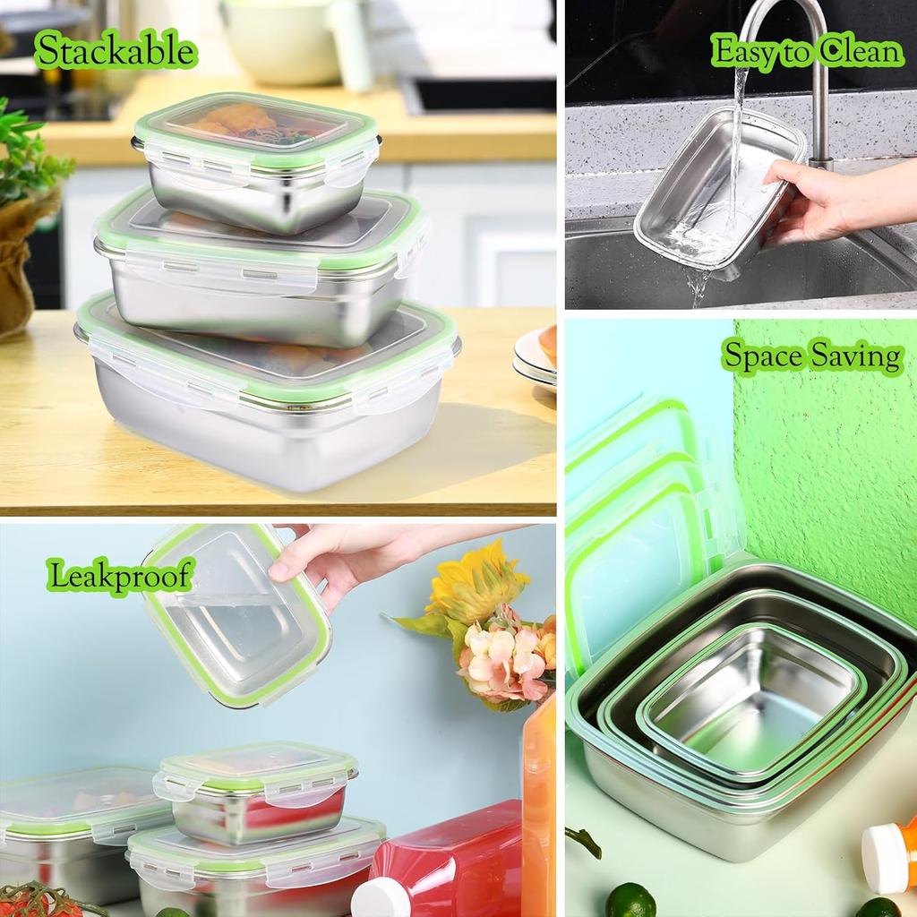 350/550/850ML Large Stainless Steel Food Container Thickened Camping Picnic Box Leak-proof Sealed Refrigerator Lunch Bento Boxes