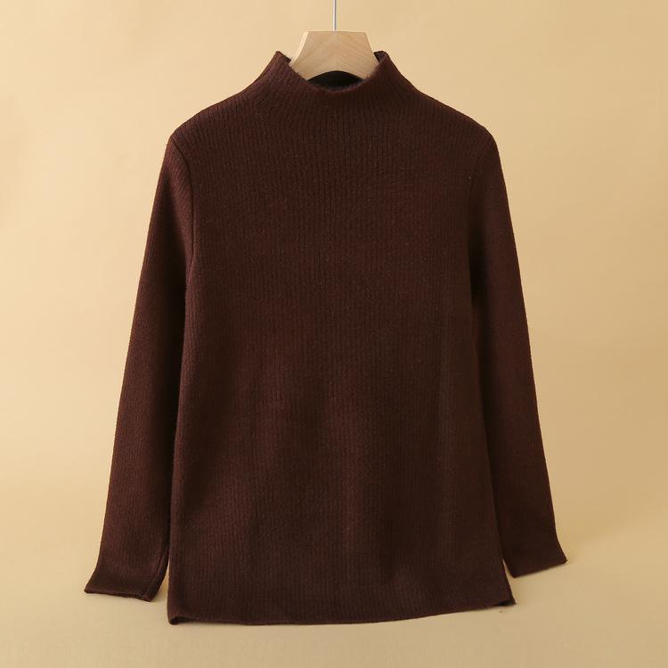 Knitted Half-high Neck Base Shirt New Autumn and Winter Underwear Autumn Clothes Fashionable Mid-neck Pullover Long-sleeved Sweater