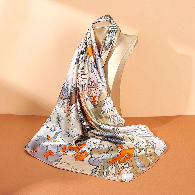 

88x88cm 100% Mulberry Silk Twill Scarf Luxury Oversized Square Shawl Elegant Women s Wrap for Spring Summer Autumn 88*88cm