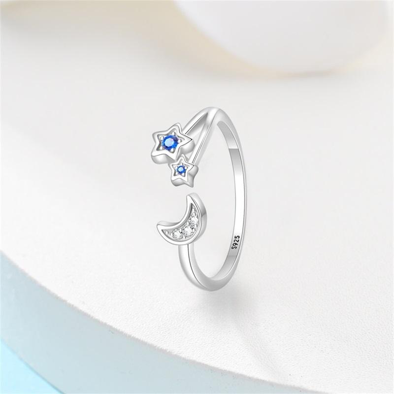 New Original   Copper Star Moon Ring For Women Fit Wedding Party Jewelry Gift