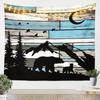 Wolf Print Tapestry Wall Hanging Wildlife Hunting Theme Tapestry for Kids Boys Girls Western Farmhouse Wall Tapestry Rustic