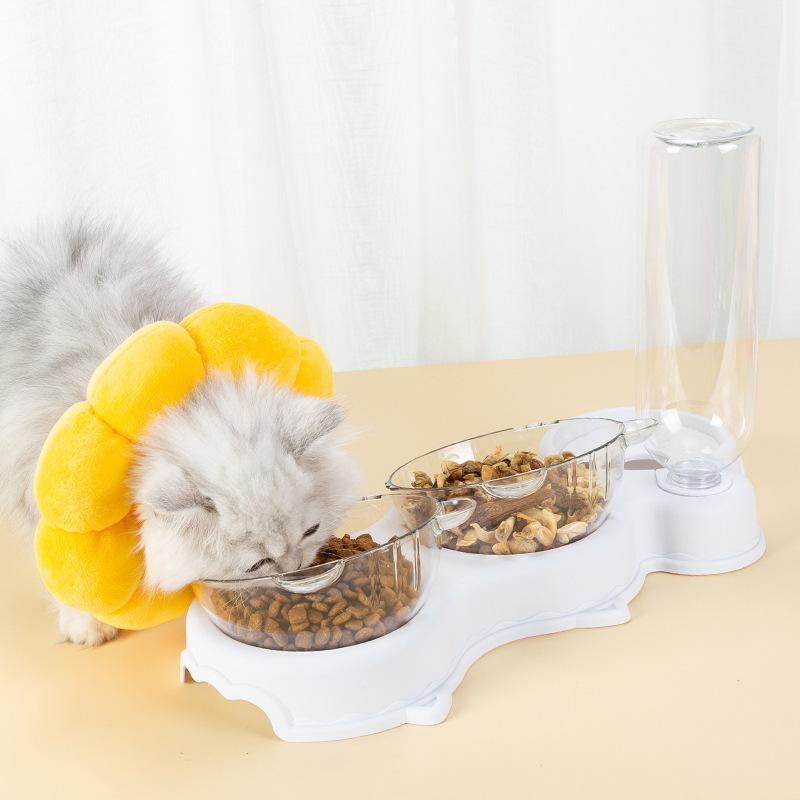 Cat Bowl, Double Bowl, Automatic Drinking and Food Bowl, Dog Bowl, Water Bowl, Anti-knock Pet Supplies, Food Bowl, Dog Bowl