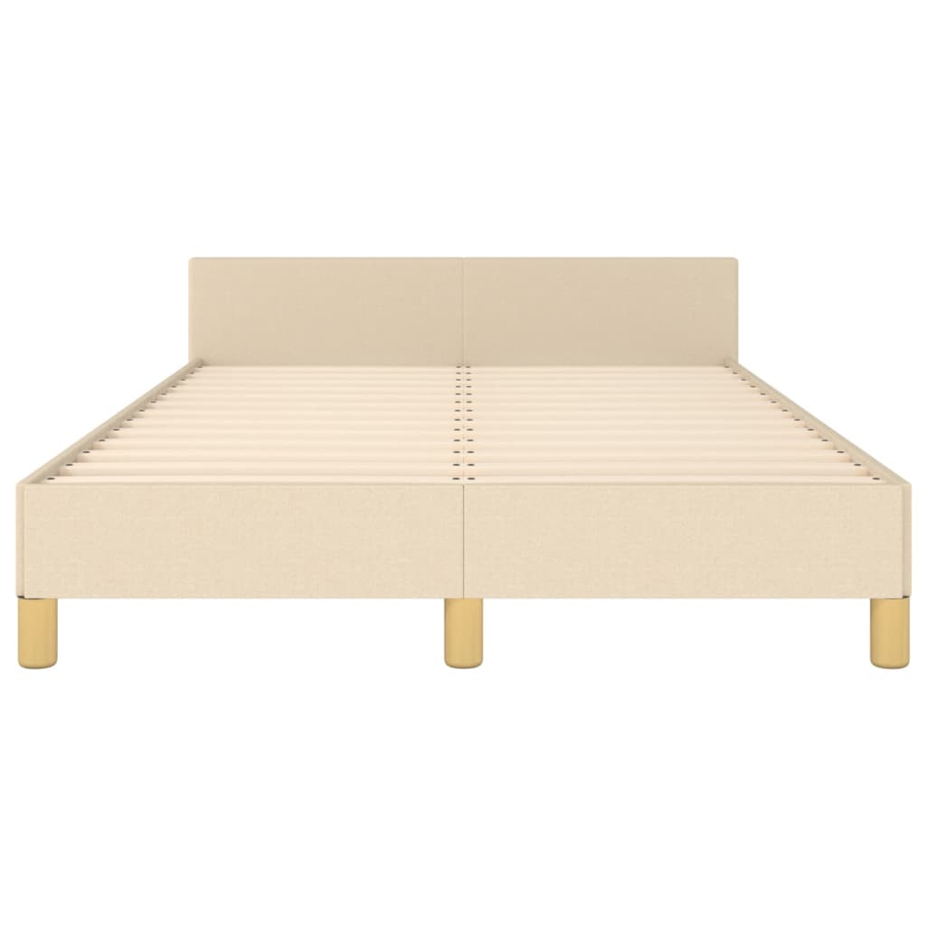 Bed Frame without Mattress Cream 120 x 190 cm Fabric