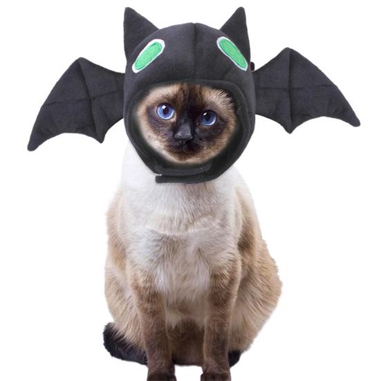 Pet Headgear Cute Bat Shaped Pet Hat Halloween Costume Soft Comfortable Cat