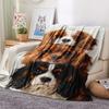1Pc Three Puppies Print Flannel Blanket, High quality Comfortable for All Seasons, Home Decor, Warmth and Comfort, Perfect for Christmas Gifts W139