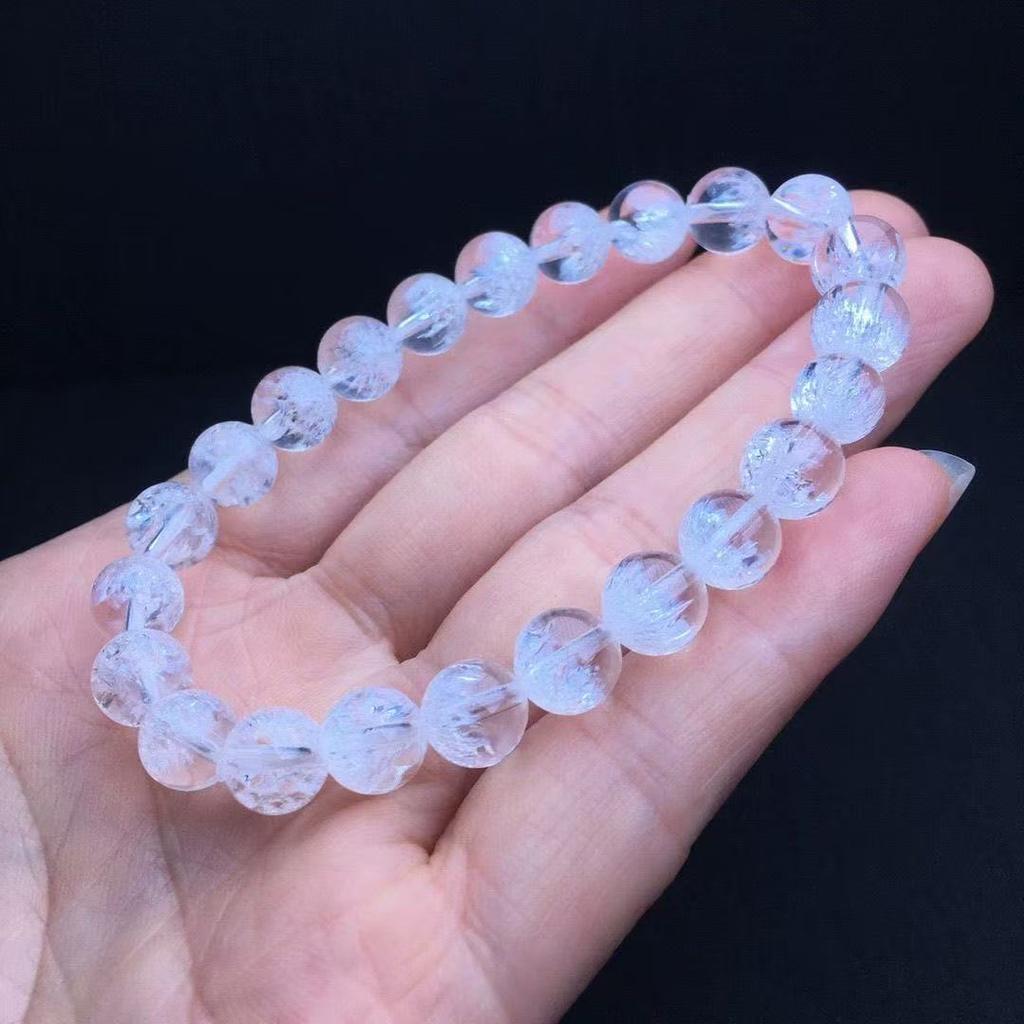 Natural White Crystal Fireworks Super Seven, Copper Super Half Pot Cornucopia Rainbow Energy Crystal Bracelet