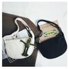 Large Capacity Canvas Crossbody Dumpling Bag for Students - Solid Color, Black & Beige