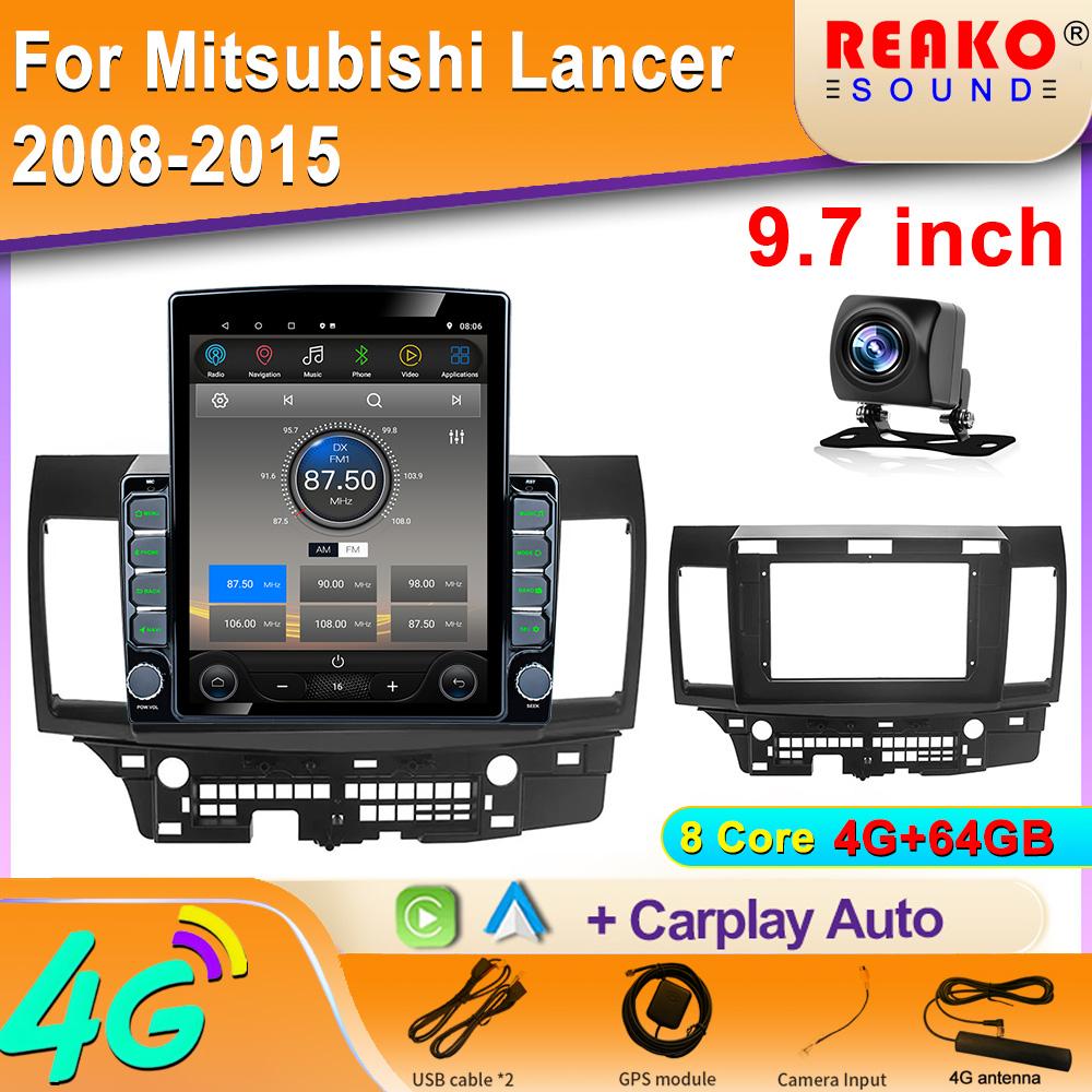9.7" Vertical Style Tesla Screen Android 12.0 Car Radio For Mitsubishi Lancer 2008-2015 Multimedia Player GPS Navigation Screen