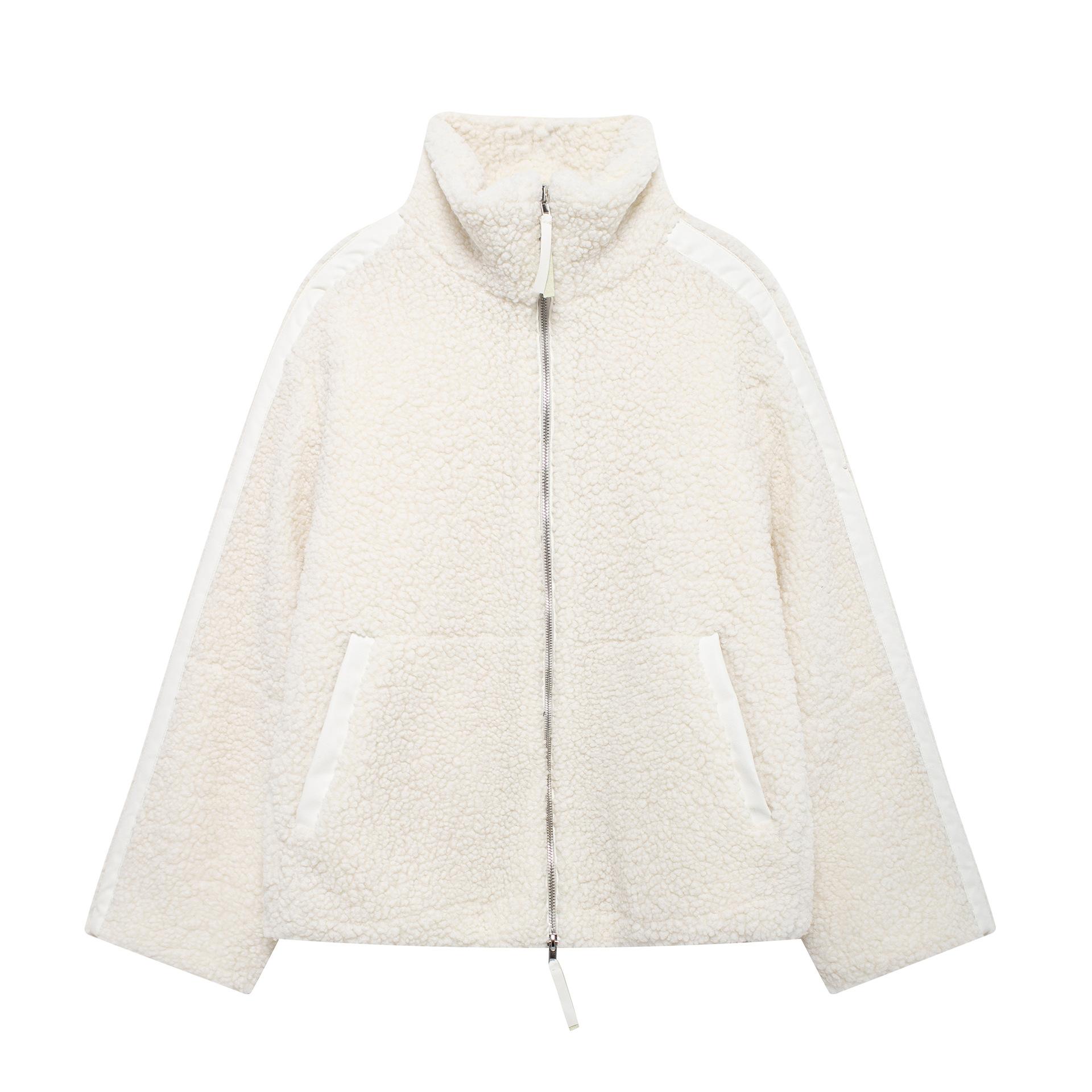 

DAFIFY Женская мода повседневная однотонная принтованная куртка с длинным рукавом и воротником-поло на осень-зиму XL