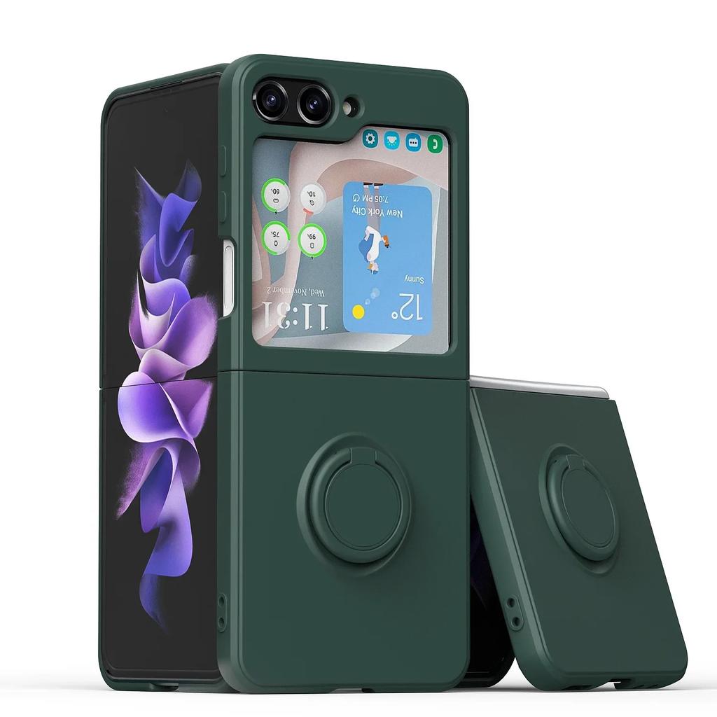 Uchwyt na telefon z płynnym silikonem w kształcie pierścienia do Samsung Galaxy Z Flip ZFlip 7 6 5 4 3 Zflip6 Zflip5 Zflip4 Zflip3 Funda