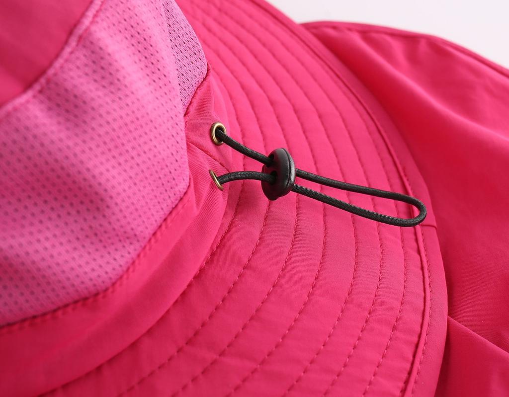 Outdoor Mesh Safari Hat with Wide Sun Farm Work UV Fishing Rose Red [Connectyle] Women's UPF50+ Brim, Protection, Hat, Protection, Gardening, Hat,