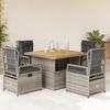 Vidaxl 5-Cz. Conjunto de Muebles de Jardín con Cojines, Gris, Ratán PE