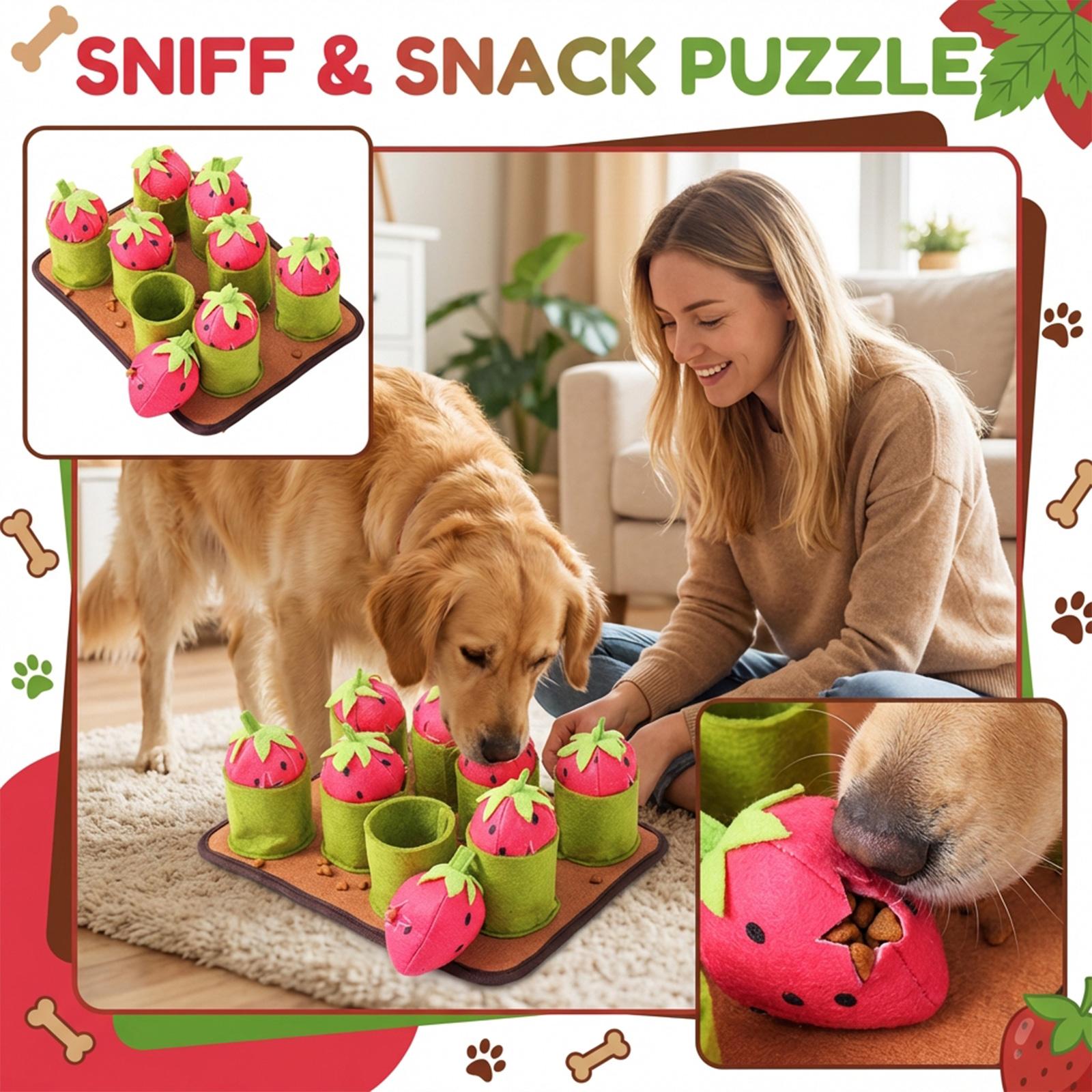 

Interactive Strawberry Snuffle Toy For Dogs - Puzzle Dispenser To Keep Your Pup Mentally Stimulated & Physically One Size