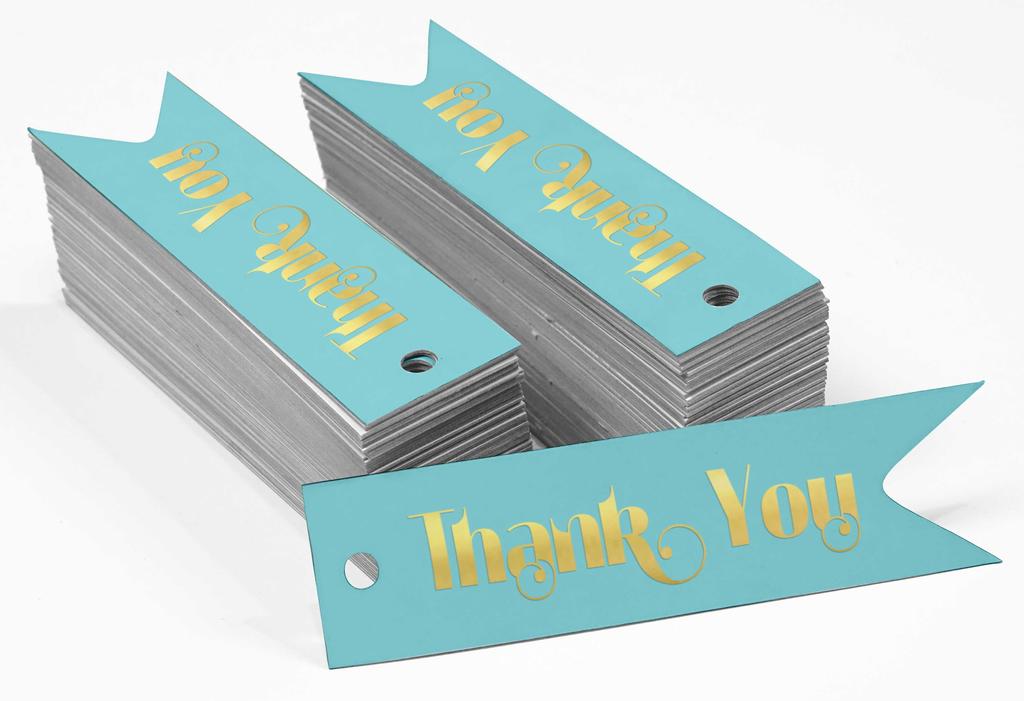 Inkdotpot Gold Foil Paper Hang Tags Thank You Bridal Shower Favor Tags 100