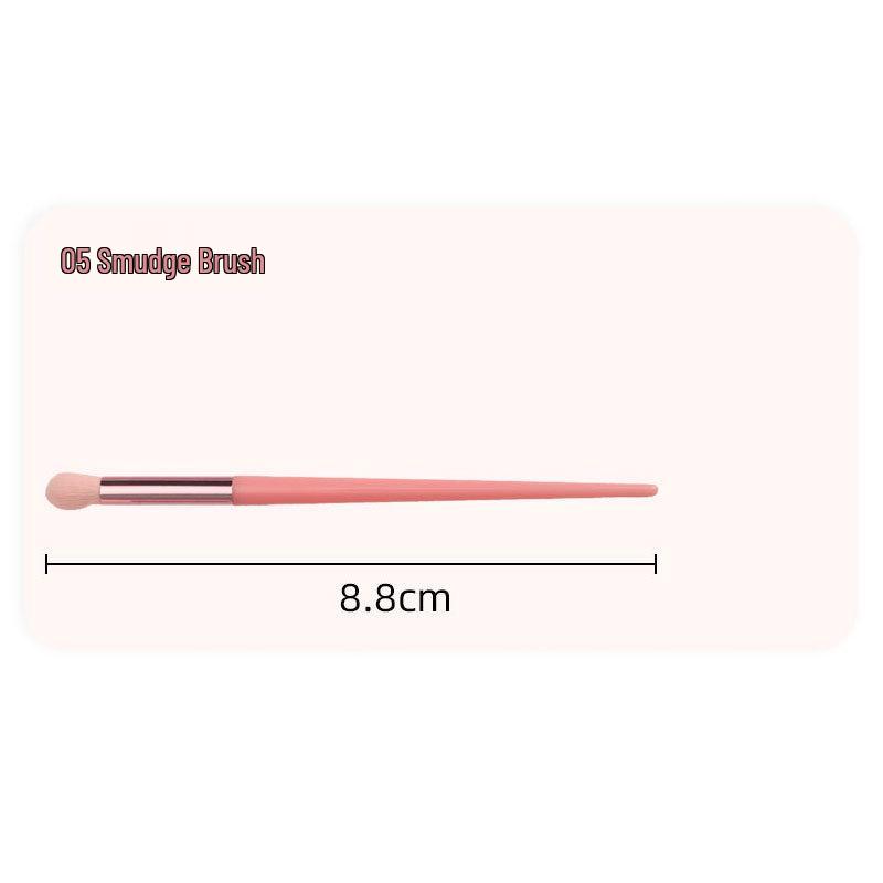 5-Piece Super Soft Nude Pink Makeup Brush Set - Powder & Eye Brushes