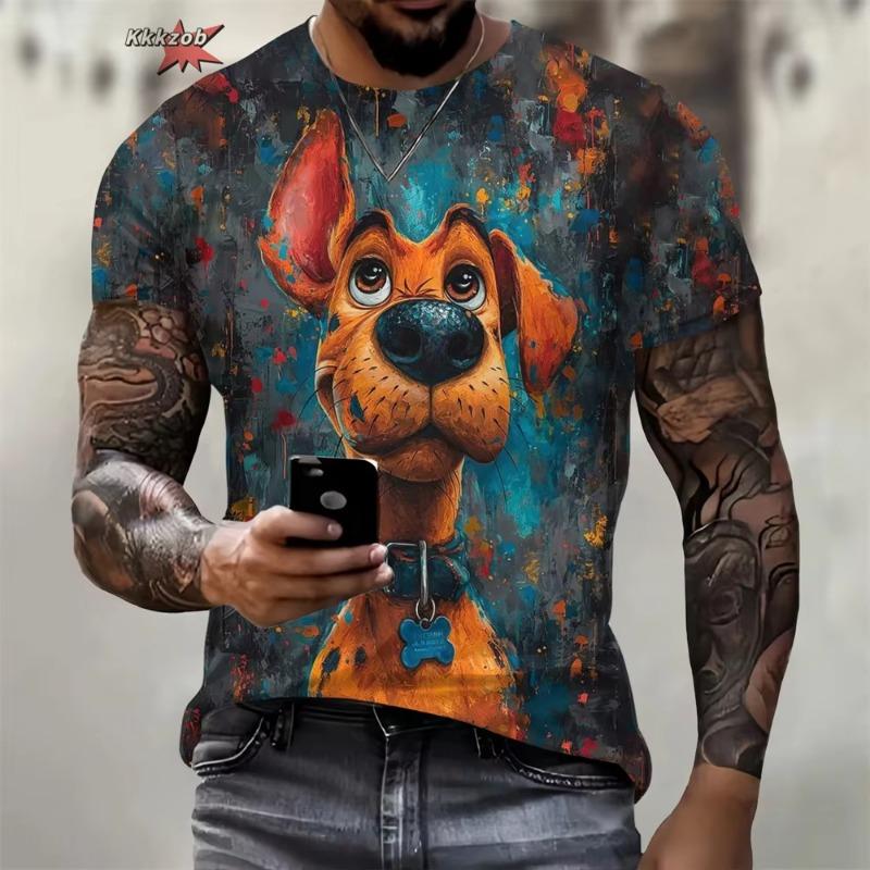 

Summer Funny Dog Pattern 3D Print Men s T Shirt Casual O-Neck Loose Short Sleeve Fashion S