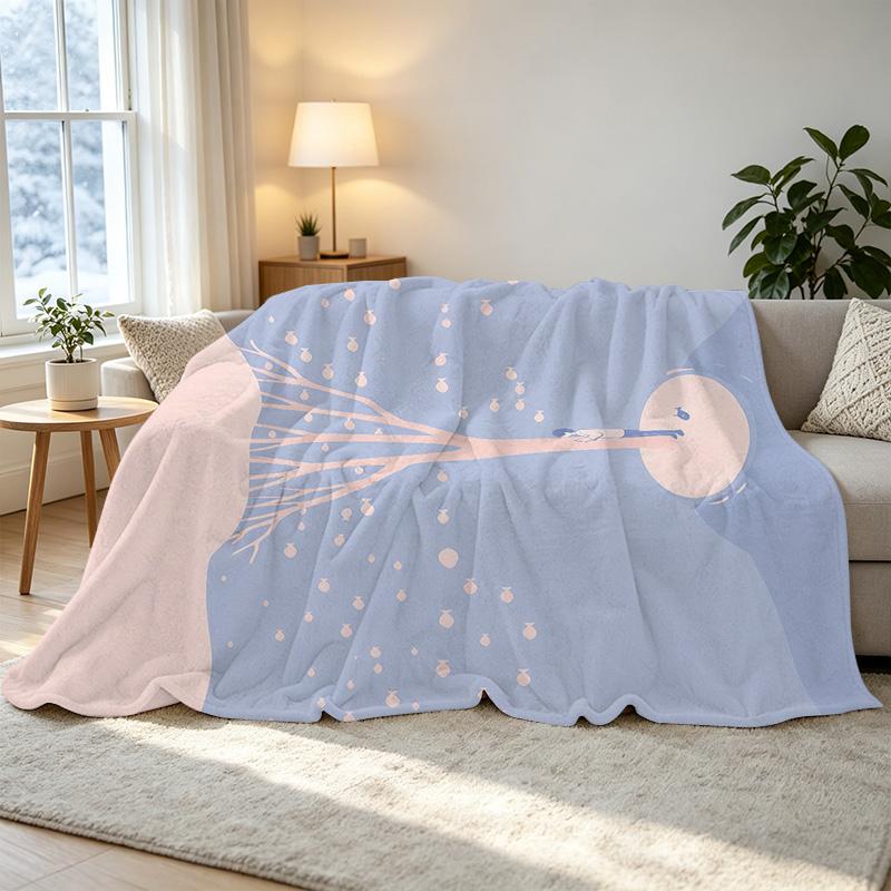 Soft Warm Anti-Pilling Flannel Blanket - All-Season Skin-Friendly Blanket for Home, Halloween & Christmas Leisure Use