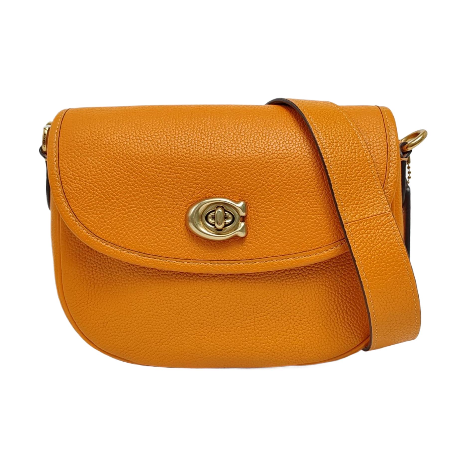 [Pre-Owned] Willow 22 Turnlock Pebble Leather Saddle Bag Crossbody Bag - Excellent #1PCTDF6 ONE SIZE