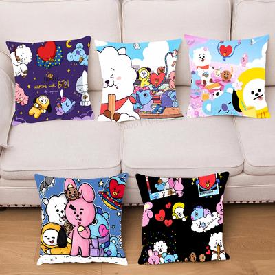 Funda de Almohada KPOP-B-BT-s Cuadrada Dormitorio Sofá Cojín de Confort para el Ocio Coche Sala de Estar Decoración del Hogar