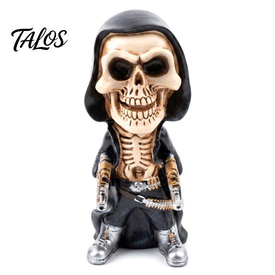 Halloween Skeleton Warrior Sculpture, Resin Art Soldier Figurine Statue Home Decor, Gunner Model Ornaments for Desktop Gaming Room Office Desk,