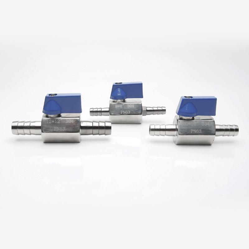 304 Stainless Steel Mini Barb Valve Double-Headed Hose Connector